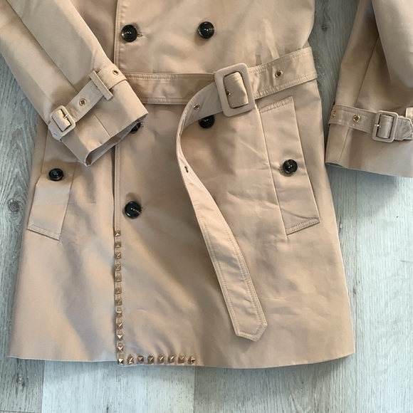 Valentino Spa trench coat tan studs detail sz XL luxury buttons classic elegant - Picture 13 of 16